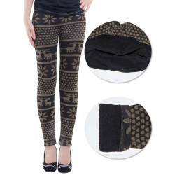 Ladies Winter Deer Snowflakes Leggings