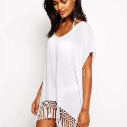 Kimono Sleeve Chiffon Striped Beachwear