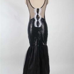 Plus Size Sequins Appliqués Evening Dress with Mermaid Hem