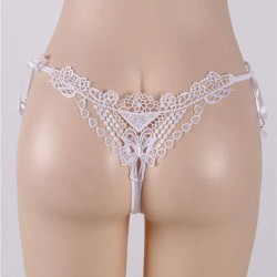 Beaded Embroidered & White Lady Plus Size Panty