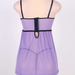 Flirty Chiffon Embroidered Cups Lace Babydoll Flirty Chiffon Embroidered Cups Lace Babydoll