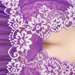 Purple Floral Halter Plus Size Babydoll