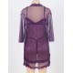 Purple Plus Size 3pc Transparent Lace Robe Lingerie Purple Plus Size 3pc Transparent Lace Robe Lingerie