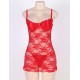 Red Plus Size Floral Lace And Mesh Lingerie Red Plus Size Floral Lace And Mesh Lingerie