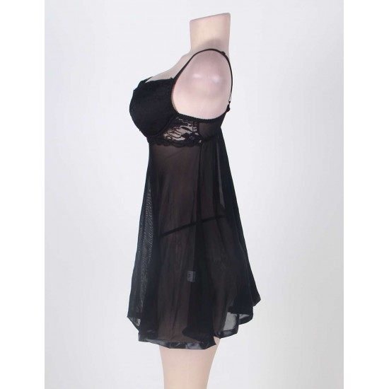 Black Plus Size Comfy Transparent Lingerie Black Plus Size Comfy Transparent Lingerie