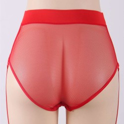 High Waist Side Garter Fishnet Panty