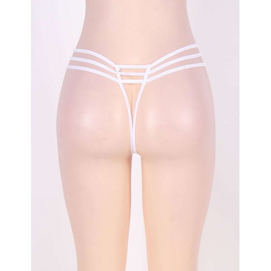White Strappy Crotchless Panty White Strappy Crotchless Panty