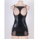 Open Cup Crotchless Leather Lingerie Dress