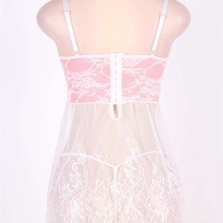 Bustier Top Babydoll with Sheer Bodice and G-string