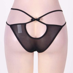 Plus Size Black Transparent Panty