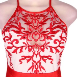 Plus Size Trendy Red Embroidery Gorgeous Dress