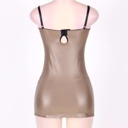 Plus Size Glamorous Leather Chemise