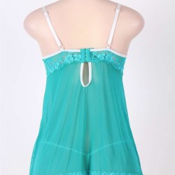 Green Plus Size Sexy Babydoll Set Mesh & Lace Green Plus Size Sexy Babydoll Set Mesh & Lace
