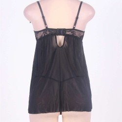 Sexy Women Open Cup Black Lace Babydoll Sexy Women Open Cup Black Lace Babydoll