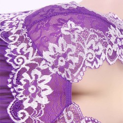 Lace White Embroidery Halter Purple Lingerie Lace White Embroidery Halter Purple Lingerie