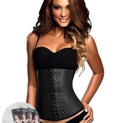 9 Steel Bones Black Latex Corsets