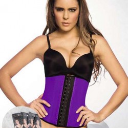 Plus Size 9 Steel Bones Purple Latex Corset
