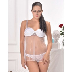 White Transparent Gauze Babydoll