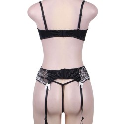 Plus Size 3 Piece Open Bust Bra Set