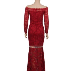 Plus Size Lace Long Dress