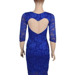 Plus Size  Sweet Heart Sexy Blue Slim Fashion Dress