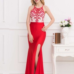 Trendy Red Embroidery Gorgeous Dress