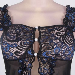 Plus Size Blue Sexy Princess Gown Lingerie with G-string Plus Size Blue Sexy Princess Gown Lingerie with G-string