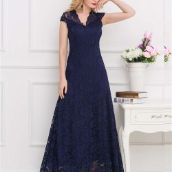 Plus Size Lace Long Dress