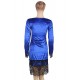 Velvet Lace Hem Sexy Blue Details Dress Velvet Lace Hem Sexy Blue Details Dress