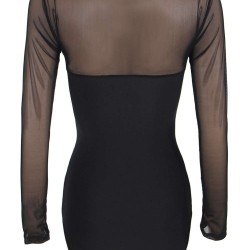 Black Plus Size Long Sleeve Teddy With Yarn