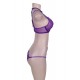 Purple Strappy Lace Bra Set With Mask Purple Strappy Lace Bra Set With Mask