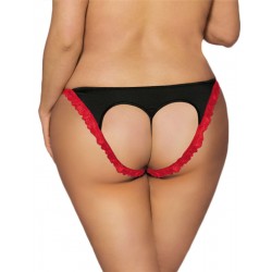 Plus Size Red Lace Black Open Panty Plus Size Red Lace Black Open Panty