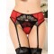Red Sexy Transparent Lace Garter Panty