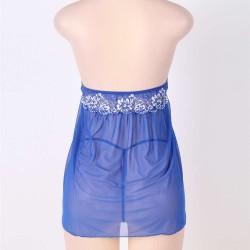 Halter Lace Patchwork Blue Lingerie Set Halter Lace Patchwork Blue Lingerie Set