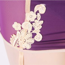 Purple Plus Size Chemise With White Embroidered Flower Purple Plus Size Chemise With White Embroidered Flower