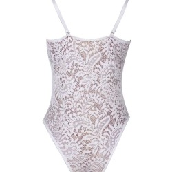 White Plus Size Push Up Cup Lace Teddy Lingerie