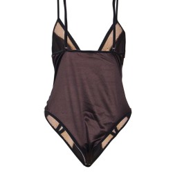 Plus Size Brown Teddy With Two Holes Front Plus Size Brown Teddy With Two Holes Front