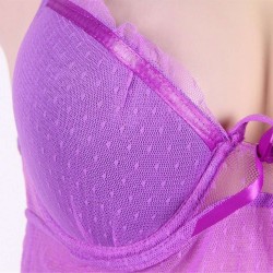 Sexy Bright Purple Sheer Mesh Babydoll Sexy Bright Purple Sheer Mesh Babydoll