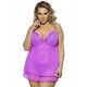 Bright Purple Sheer Mesh Plus Size Babydoll Bright Purple Sheer Mesh Plus Size Babydoll