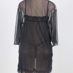 Black Lace Cup 3pcs Mesh Lingerie Set Black Lace Cup 3pcs Mesh Lingerie Set