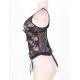 Black Sexy Lace Plus Size Teddy With Handcuffs 