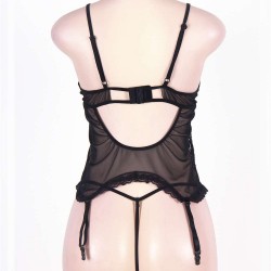 Black Sexy Lace Plus Size Teddy With Handcuffs  Black Sexy Lace Plus Size Teddy With Handcuffs