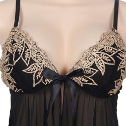 Elegant Plus Size Black  Babydoll Elegant Plus Size Black  Babydoll