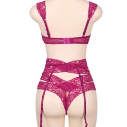 Lace Trim Crisscross Bra Set Lace Trim Crisscross Bra Set