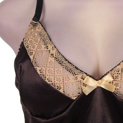 Plus Size Brown Gored Babydoll 