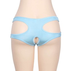Seven Colors Bright Blue Cut Out Open Crotch Panty