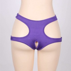 Sexy Cut Out Purple Open Crotch Panty