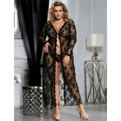 Plus Size Delicate Lace Gown, Black Lace Gown Plus Size Delicate Lace Gown, Black Lace Gown