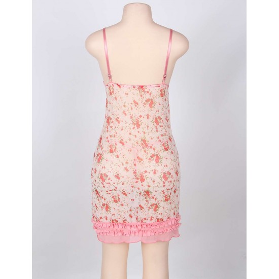 Sexy Floral Pink Lace Babydoll Sexy Floral Pink Lace Babydoll