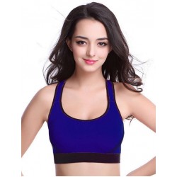 Blue elastic sport bra